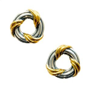 Peter Thomas Roth Designs Signature Classic Circle Stud Earrings in two tone